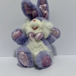 Ann Dee Plush Purple Bunny Sings and wk Easter Spring Collectible Stuffed Animal